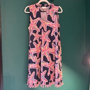 Happy Simply Southern Starfish Dress Large with pockets